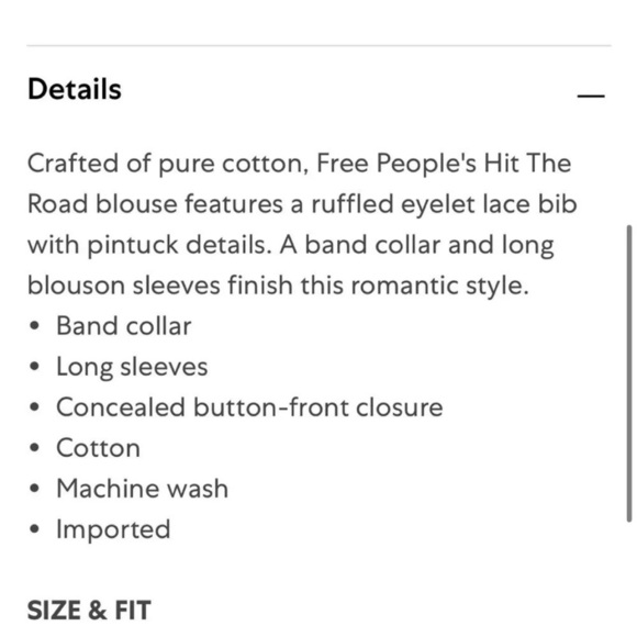 New Free People Hit The Road Brown Button Down Cotton Top Country Ruffles Small - Picture 5 of 13